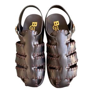Women's Pink Jasmina Vegan Leather Stitched Fisherman Sandals. Size 7 NWB